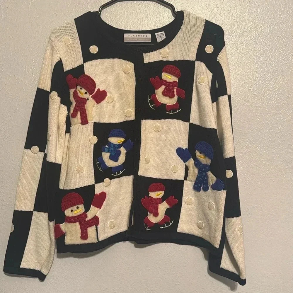 Classics by Marisa Christina Christmas Sweater Snowmen